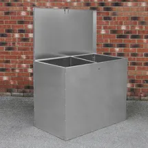 MonsterShop Verzinkter Futterbehälter 64 Liter 2 Fächer