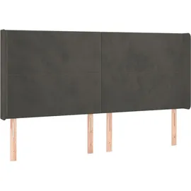 vidaXL Boxspringbett mit Matratze & LED Dunkelgrau 180x200 cm Samt