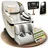 Juskys Massagesessel mit Ganzkörpermassagefunktion Kunstleder 142 x 75 x 105 cm Weiß/Hellgrau