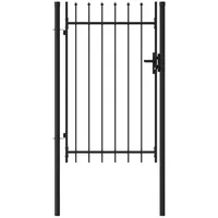vidaXL Zauntor Einzelflügel mit Speerspitzen Stahl 1 x 1,5 m Schwarz