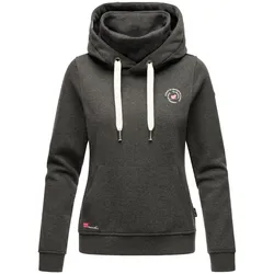 Kapuzenpullover MARIKOO "Chihiroo", Damen, Gr. S, grau (dunkelgrau melange), Obermaterial: 80% Baumwolle, 20% Polyester, Futter&Wattierung: 100% Polyester, Pullover, Kapuzenpullover mit warmem Innenkragen