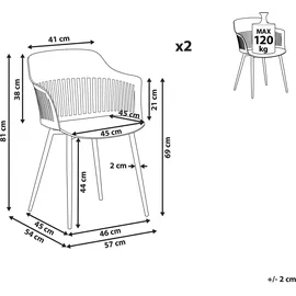 Beliani Esszimmerstuhl 2er Set BERECA
