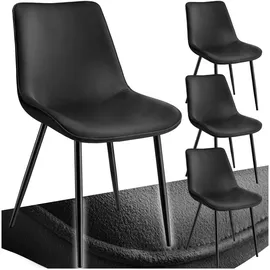 Tectake tectake® Set Stuhl, Monroe Samtoptik, schwarze Stahlbeine, 48 x 59 x 82,5 cm