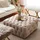 JV Möbel Hocker Stoff 80 x 40 x 80 cm Beige