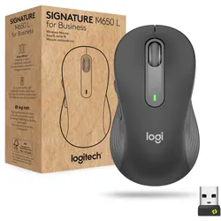 Logitech Signature M650 L Wireless Mouse for Business, Für Rechtshänder, 5 Tasten, Graphite