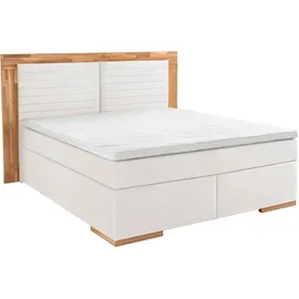 Home Affaire Boxspringbett HOME AFFAIRE "Cup", weiß (snow), B:210cm L:206cm, Bezug: Luxus-Microfaser (100% Polyester);Bezug: Microfaser (100% Polyester), Komplettbetten, Boxspringbett, mit Massivholzrahmen, mit Topper, in 2 Härtegraden, in 3 Breiten