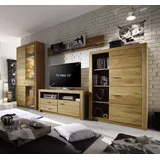homeface Hartford VC Wohnkombination 4-Teilig - Front: Holz - Farbe: Braun - TV Wand - Wohnzimmerwand - Wohnwand - B/H/T: 349,3 x 200 x 46,8