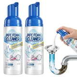 Rohrreiniger Schaum und Abflussreiniger, Tiefenwirksamer Schaumreiniger Gegen Verstopfung Abfluss WC Reiniger Schaum für Küche Bad Toiletten,2 Pcs
