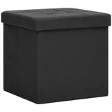 vidaXL Hocker Mit Stauraum Schwarz Leinenoptik Vidaxl