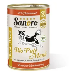 Sanoro Menü Classic von der Bio-Pute mit 55 % Fleischanteil 12x400g