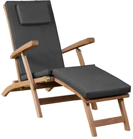 DEVRIES Deckchair »Woodie«, BxH: 57 x 93 cm, Teakholz, inkl. Auflage - braun