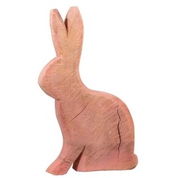 Bunte Hasenfigur aus Pappelholz - sägerauh pink 50 cm