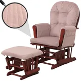 MCW Relaxsessel MCW-C76 Cord 320 g/m2 80 x 100 x 80 cm Rosa mit Hocker