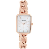 OOZOO Quarzuhr Oozoo Damen Armbanduhr Timepieces Analog, (Analoguhr), Damenuhr rechteckig (ca. 22,5x28,5mm) Edelstahlarmband, Fashion-Style rosa