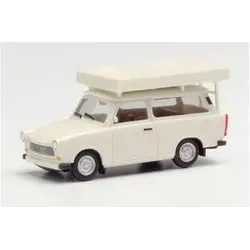 HERPA 024181-002 1:87 Trabant 601 Universal mit Dachzelt im Fahrzustand, perlweiß