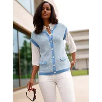 Witt Weiden Strickweste in himmelblau-ecru-gemustert | Gr.: 42