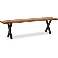 KADIMA DESIGN Esszimmerbank Akazie, Holz, Echtholz,Akazie, Rechteckig, X-Form, 180x46x40