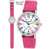 Armbanduhr Kinder Mädchen Uhr Lernuhr Kinderuhr Wechselarmband rosa analog Quarz