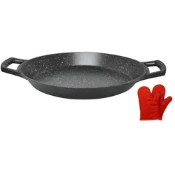 Aluguss Paellapfanne Pfanne Paella Ø32cm Induktion Silikongriffe Bratpfanne