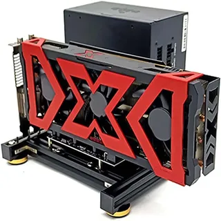 NOYORO DIY ATX Fall Computer Grafikkarte Halterung für PCI-E Expansion Riser Kabel Aluminium Unterstützung ATX Netzteil EXP GDC