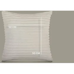Bestlivings Kissenhülle 50x50cm ( Creme ) Cord Optik - Kuschelig weicher Bezug mit Reißverschluss - Kissen - Öko Tex - Sofakissen, Dekokissen