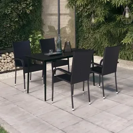 vidaXL Garten-Essgruppe 5-tlg. Schwarz