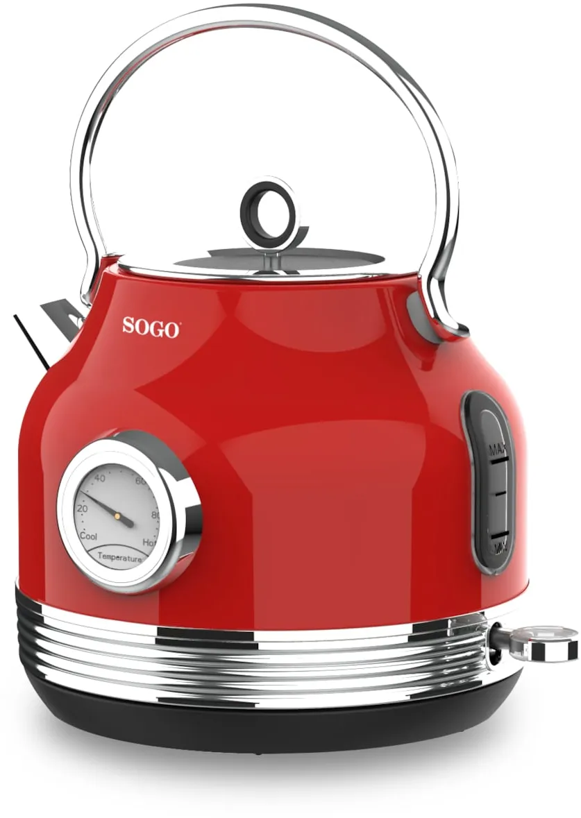 Preisvergleich Produktbild SOGO RETRO Serie Wasserkocher rot 1.8 L Kapazität