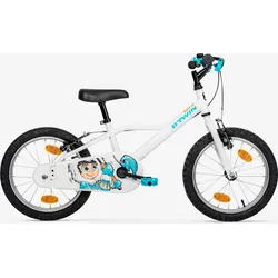 Kinderfahrrad 16 Zoll 100 Inuit weiß/blau ultraweiß|BLAU .