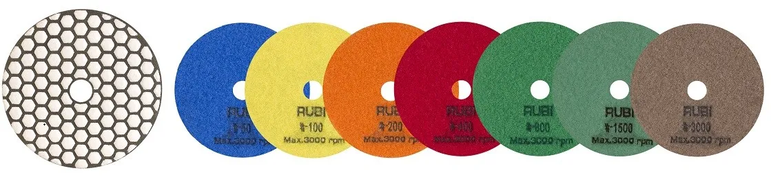 RUBI Trocken-Polierscheiben / Körnung 50 - 3000 | K 200