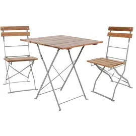 Mojawo 3-tlg Biergartenmöbel Bistroset Balkonset Klapptisch + 2 Klappstühle