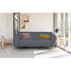 2-Sitzer ANDAS "Maroon", blau, B:200cm H:82cm T:96cm, Struktur grob ( 100% POLYPROPYLEN, Struktur fein ( 100% Polyester), Struktur (100% Polyester), Sofas, 2-Sitzer-Sofa Polstermöbel, in skandinavischem Design, mit losen Kissen