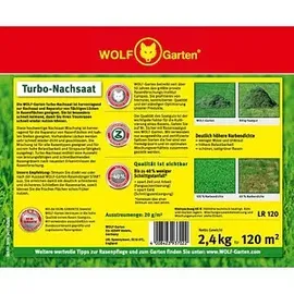 WOLF-Garten Rasensamen LR 120 Turbo-Nachsaat 2,4kg (für bis zu 120m2, Reparatur,schnellkeimend
