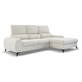 beautysofa Ecksofa MILAN L - Rechts Eckcouch mit Schlaffunktion & Bettkasten - Cappuccino (Sereno683) - Hellbraun