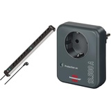 Brennenstuhl Premium-Alu-Line Steckdosenleiste 12-Fach/Steckerleiste aus hochwertigem Aluminium & Steckdosenadapter mit Überspannungsschutz 13.500 A