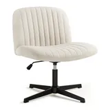 IntimaTe WM Heart Bürostuhl ohne Armlehnen, Drehstuhl ohne Rollen, Schreibtischstuhl mit Stoffpolsterung,Gepolsterter Stuhl mit mittlerer Rückenlehne für Haus,Büro,Schlafzimmer Beige