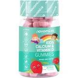 Calcium & Vitamin D Gummibärchen für Kinder – Gesunde Knochen & Zähne – Vegetarisch – 1 Monatsvorrat – Calcium Hochdosiert für Kinder – 30 Kau Vitamine Kinder – Mit Vitamin K2 – von Novomins