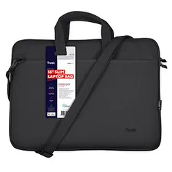 Trust Laptoptasche Bologna Slim Kunstfaser schwarz 24447 bis 40,6 cm (16 Zoll)