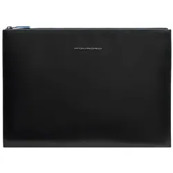 Piquadro Blue Square Clutch Tasche RFID Schutz Leder 37 cm  schwarz