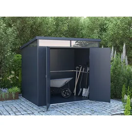 vente-unique Gartenhaus 4 x 1 m Anthrazitgrau