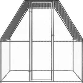 vidaXL Hühnerkäfig Silbern und Grau 2x2x2 m Verzinkter Stahl