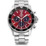 Orient Mako RN-TX0207R Panda Sport Rotes Ziffernblatt Solar Analog Herren Uhr