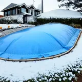Evolution - Aufblasbare Poolabdeckung Oval 700x300 cm Blau Überwinterung Luft Kissen Pool