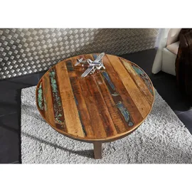 Massivmoebel24 Couchtisch INDUSTRIAL mehrfarbig Altholz 75 x 75 x 45 cm