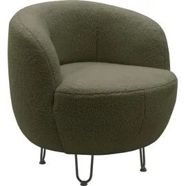Home Affaire Sessel HOME AFFAIRE "Anjuli Lieferzeit nur 2 Wochen", grün, B:72cm H:72cm T:76cm, 100% Polyester, Sessel, Sessel, Runde Form, perfektes Einzelstück, Flausch oder Feinstruktur