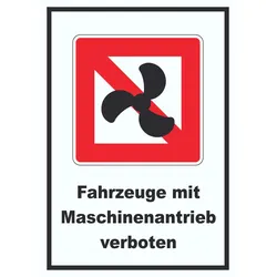 Keine Motorboote Symbol und Text Fahrverbot für Fahrzeuge mit Motor A1 (594x841mm)