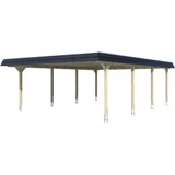 SKANHOLZ Skan Holz Doppelcarport Wendland Schiefergrau 630x879 cm Alu-Dach Blende Schwarz