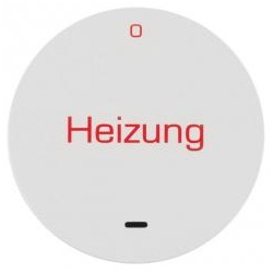Wippe mit klarer Linse, mit Aufdruck Heizung und 0 (polarweiß glänzend)