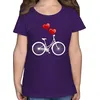 Shirtracer T-Shirt Fahrrad Herz Luftballons - weiß/rot Kinderkleidung und Co lila 116 (5/6 Jahre)