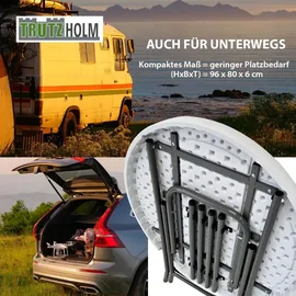 Trutzholm Stehtisch klappbar Ø 80 cm Höhe 110 cm Weiß