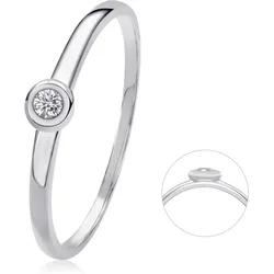 Diamantring ONE ELEMENT "0,03 ct Diamant Brillant Ring aus 585 Weißgold" Gr. 57, silber, Fingerringe, Damen, 57,mit Diamant, Weißgold 585-Diamanten, Weißgold 585, Diamanten, Damen Gold Schmuck
